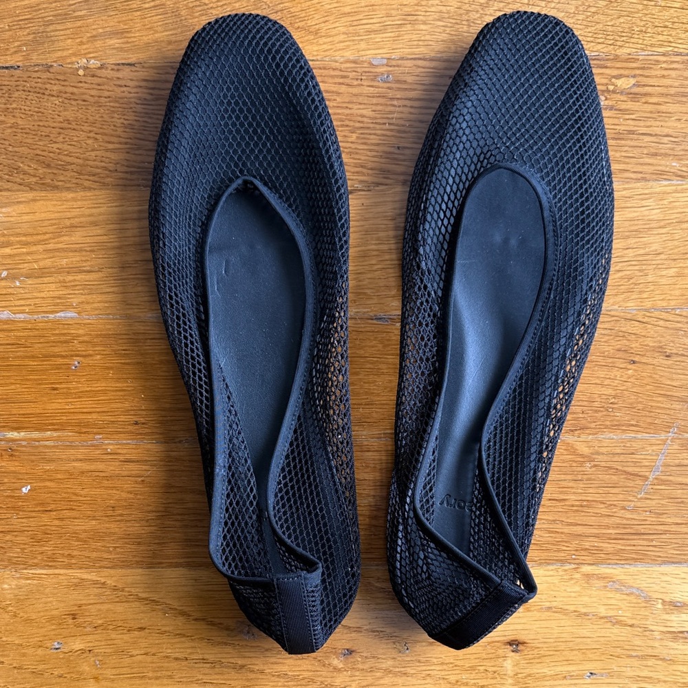 Theory Black Mesh Women's Flats